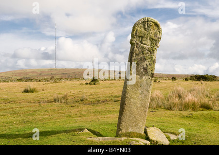 Croce celtica, Bodmin Moor, Cornwall Foto Stock