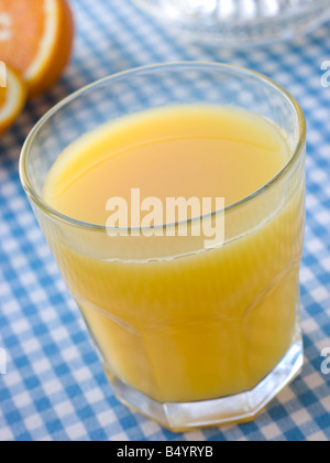 Glass Of Freshly Squeezed Orange Juice Foto Stock