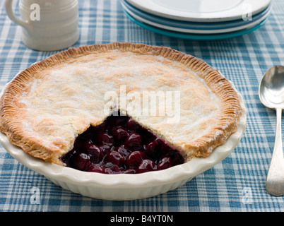 Torta di ciliegie Foto Stock
