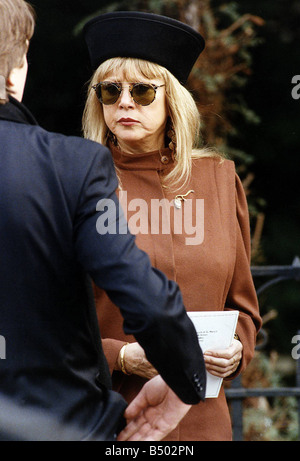 Patti Boyd ex modello ed ex moglie del cantautore Eric Clapton a Conor Clapton Funerale Foto Stock