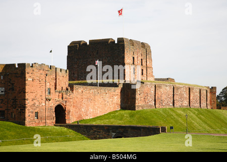 Carlisle Castle e casa di gate. Carlisle, Cumbria, Inghilterra, Regno Unito. Foto Stock