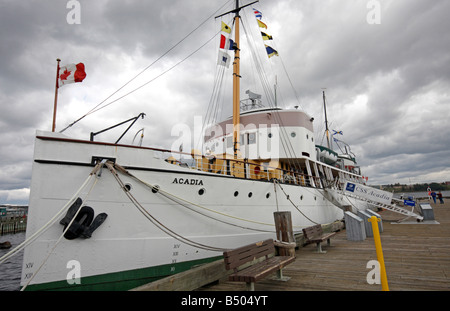 CSS Acadia oceano nave sondaggio, parte del Museo Marittimo dell'Atlantico a Halifax, Nova Scotia, Canada Foto Stock