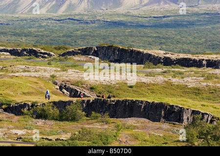 Thingvellir, rift geografica tra Europa e America del Nord, Islanda Foto Stock