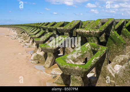 New Brighton le difese del mare Foto Stock