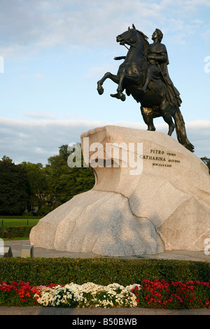 Agosto 2008 - Il cavaliere di bronzo statua di Pietro il Grande San Pietroburgo Russia Foto Stock