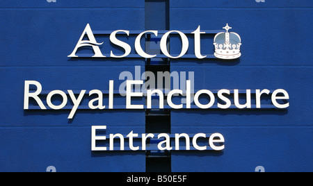 Ascot Racecourse Royal Enclosure segno di ingresso Foto Stock