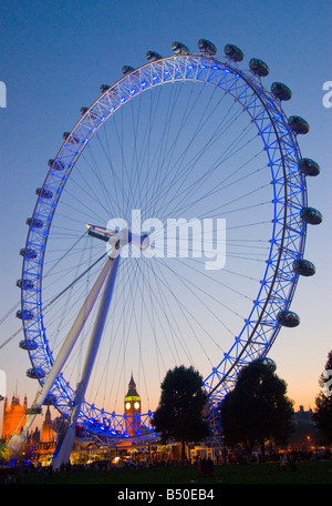 Il London Eye e il Big Ben Foto Stock