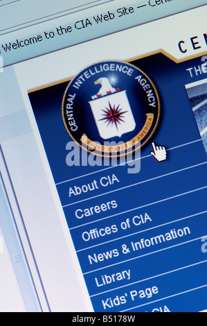 Macro screenshot del sito internet della CIA solo uso editoriale Foto Stock