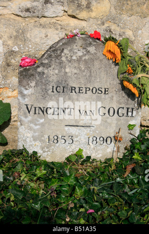 Vincent Van Gogh la sua tomba in Auvers sur Oise Foto Stock