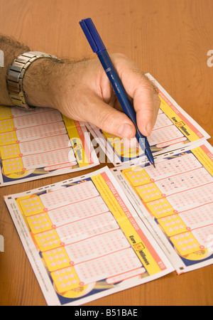 Giocare la lotteria Foto Stock