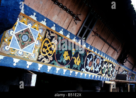 Karo batak house dettaglio rumah raja nel villaggio lingga sumatra indonesia Foto Stock