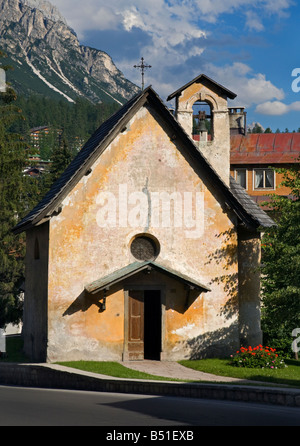 Cappella a Cortina d'Ampezzo, Belluno, Italia Foto Stock