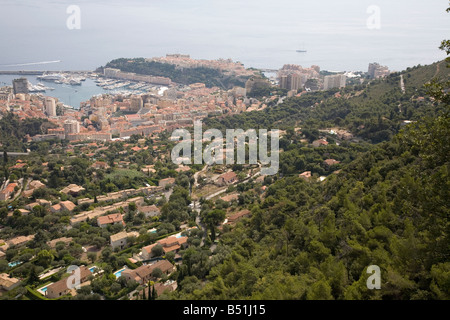 Il Principato di Monaco da Le Trophie Des Alpi La Turbie Francia Meridionale Sett 2008 Foto Stock