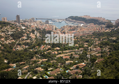 Il Principato di Monaco da Le Trophie Des Alpi La Turbie Francia Meridionale Sett 2008 Foto Stock