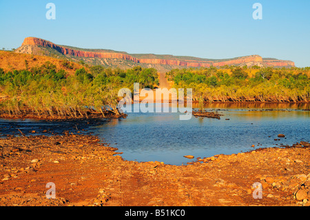 La Pentecoste attraversamento fluviale e Cockburn gamme, Gibb River Road, Kimberley, Australia occidentale, Australia Foto Stock