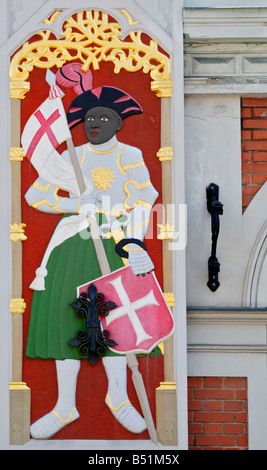 Dettaglio immagine alla casa Dannenstern in Riga Foto Stock