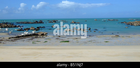 Ampia fascia costiera nella Finisterre in Bretagna in Francia Foto Stock