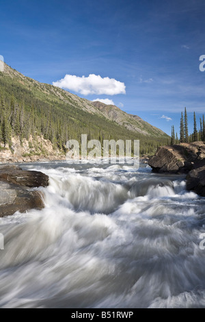 Rapids, pennacchio del cofano sul fiume Yukon, Canada Foto Stock