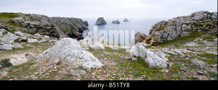 Ampia fascia costiera nella Finisterre in Bretagna in Francia Foto Stock