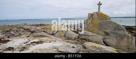 Ampia fascia costiera nella Finisterre in Bretagna in Francia Foto Stock