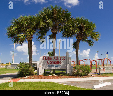 Il FLUTIE Athletic Complex in Melbourne Beach in Florida è chiamato dopo DOUG FLUTIE DEL COLLEGE E PRO la fama del calcio Foto Stock