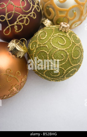 Selezione delle palle di Natale Foto Stock