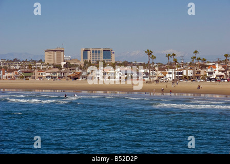 Balboa peninsula beach surfers, residenziali di lusso case di filamento home Newport Beach Orange County, California Ca USA Foto Stock