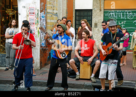 Marzo 2008 - street performance in San Telmo Buenos Aires Argentina Foto Stock