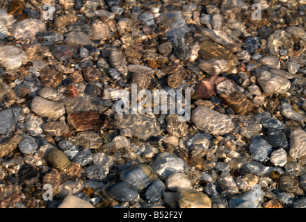 Ciottoli in mare spiaggia Mikali Samos Grecia Foto Stock