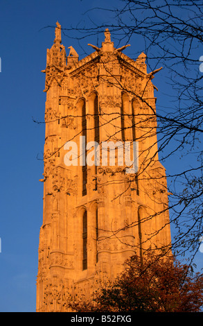 Tour St Jacques nel tardo pomeriggio la luce solare Parigi Francia Foto Stock