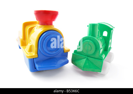 Giocattolo di plastica treni Foto Stock