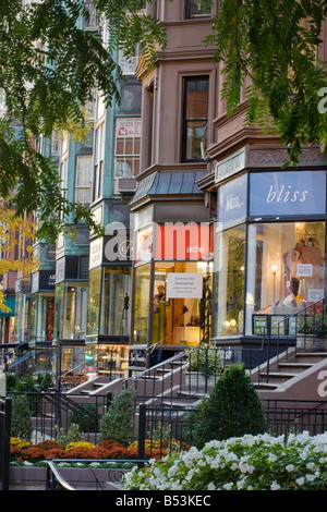 Elegante Newbury Street, Boston, Massachusetts, USA. Foto Stock