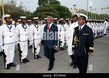 Kofi Annan, ex Segretario Generale dell ONU in visita ufficiale in Ghana. Foto Stock