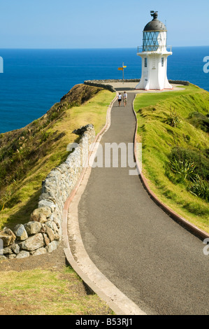 Il faro di Cape Reinga, Te Rerenga Wairua (il salto posto degli Spiriti), Isola del nord, Nuova Zelanda Foto Stock