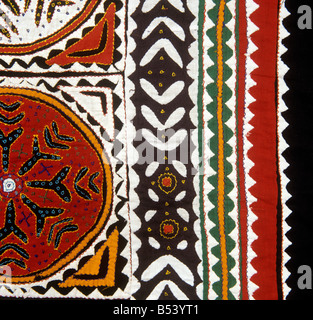 Artigianato pakistano applique pattern di patchwork Rilly cover letto dal Pakistan dettaglio Foto Stock