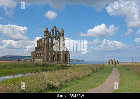 Whitby Abbey North Yorkshire Inghilterra Luglio 2008 Foto Stock