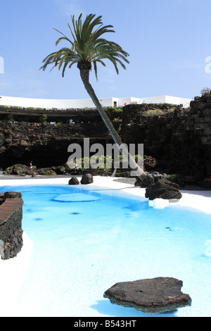 La piscina di Jameos del Agua. Lanzarote. Spagna Foto Stock