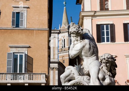 Italie, Roma, luogo Navone, Fontaine de Neptune Foto Stock