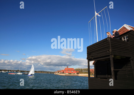 Regno Unito west sussex bosham yacht club durante una gara Foto Stock