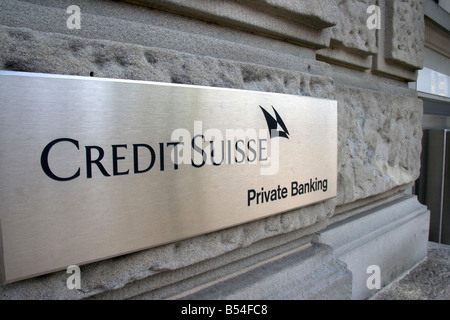 Il Credit Suisse, Banca, private banking, Svizzera, Svizzera, Europa, europeo,soldi. Foto Stock