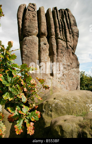 La donnola Pinnacle su Robin Hood's stride nel Derbyshire Peak District Foto Stock