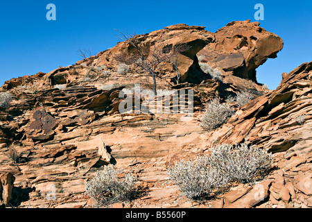 New Scenic 5 posti della zona di Twyfelfontein rocce di Damaraland Namibia Foto Stock