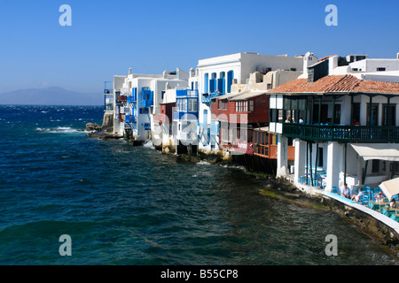 La piccola Venezia Mykonos greca isola cicladi grecia Foto Stock