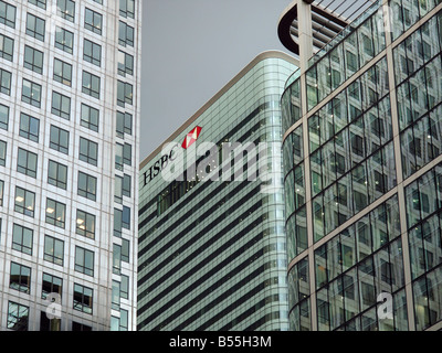 Logo HSBC Canary Wharf London REGNO UNITO Foto Stock