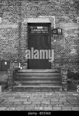 Entrata in infermeria blocco 19 nell'ex campo di concentramento di Auschwitz ho Foto Stock