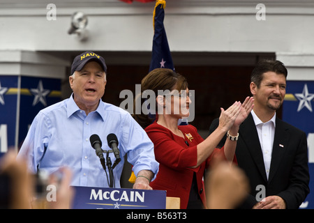 Sen John McCain e Gov Sarah Palin ha tenuto un discorso in Libano Ohio su Martedì 9 Settembre 2008 Foto Stock