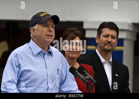 Sen John McCain e Gov Sarah Palin ha tenuto un discorso in Libano Ohio su Martedì 9 Settembre 2008 Foto Stock