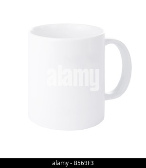 Tazza bianca isolata su sfondo bianco Foto Stock