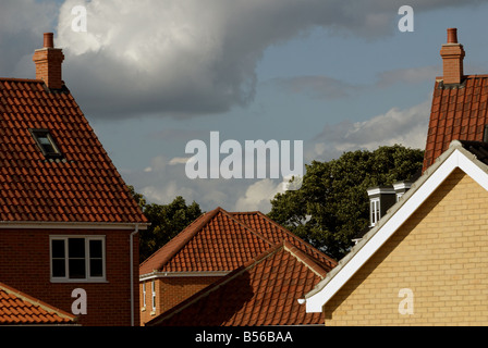 Case di recente costruzione, Redelsham Heath station wagon, Suffolk, Regno Unito. Foto Stock