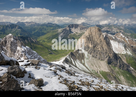 La vista dalla Valluga Foto Stock